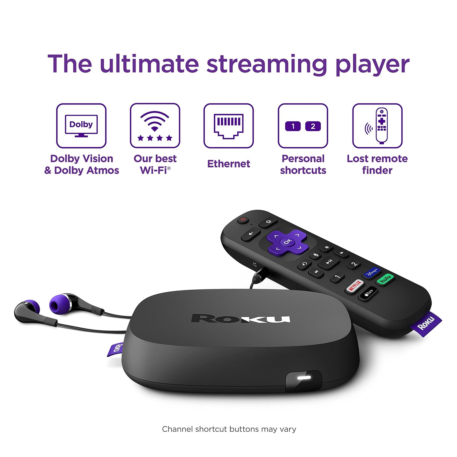Roku Ultra | Streaming Device HD/4K/HDR/Dolby Vision with Dolby Atmos, Bluetooth