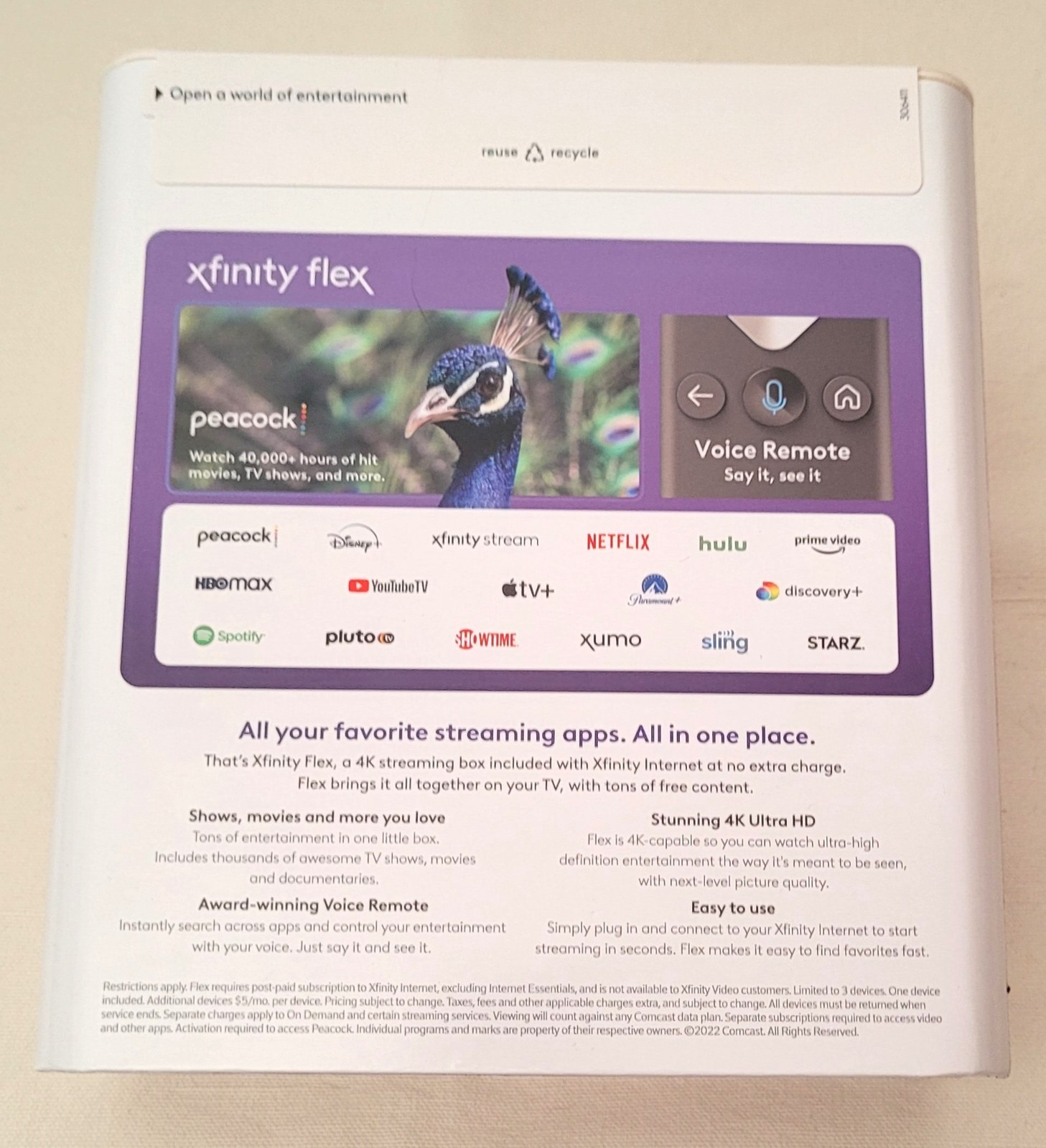Xfinity Flex TV Stream Box Streaming 4K with Voice Remote Control NEW SEALED BOX