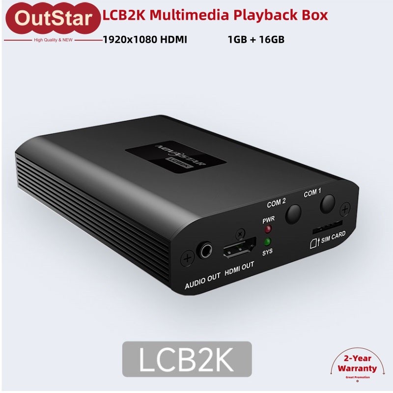 LCB2K Multimedia Playback Box 1920×1080 HDMI 1.4 Dual Mode Output Player 100MB #
