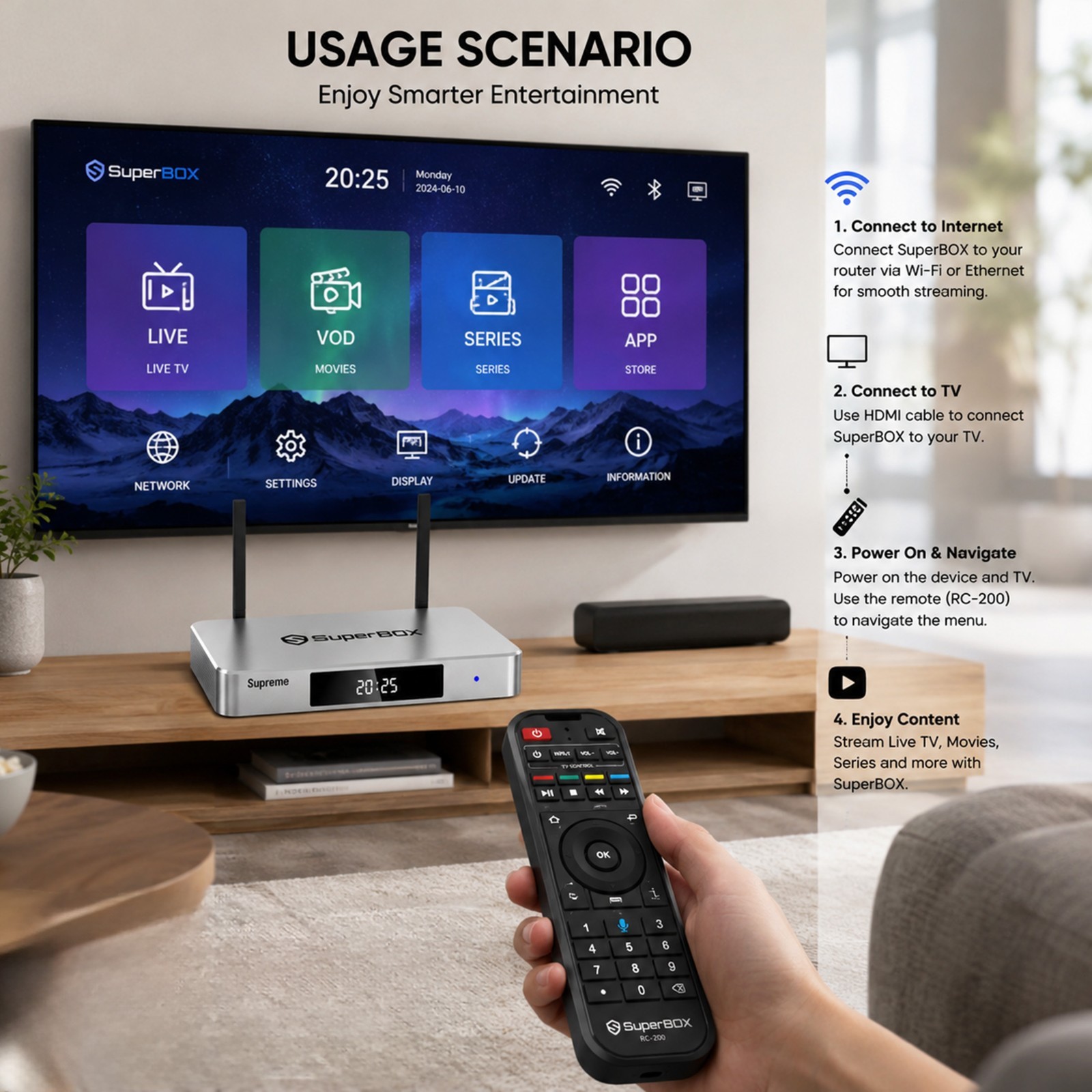 SuperBox Supreme Android 12 TV Box | 4GB RAM+128GB ROM | Bluetooth Voice Remote