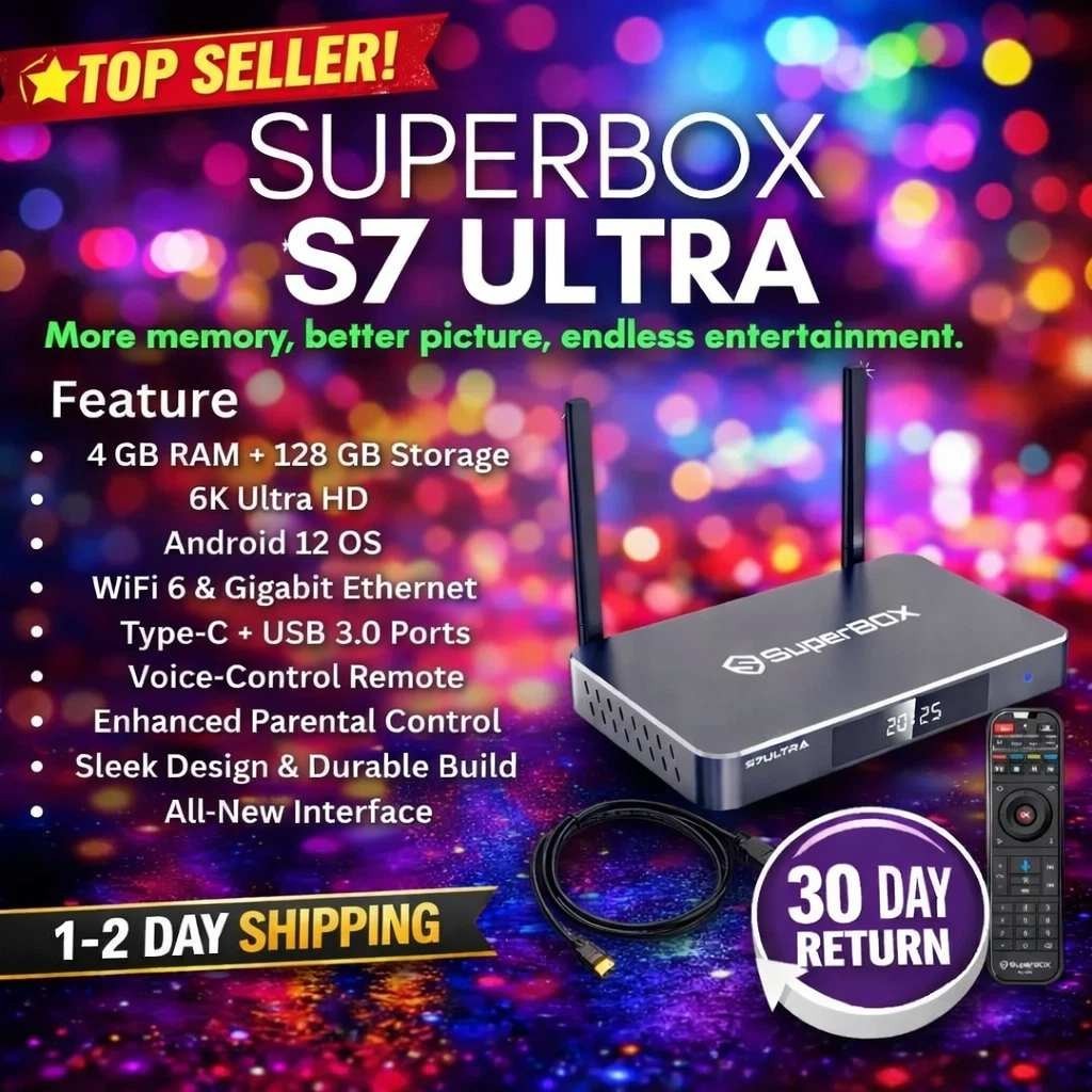 Top 2026 SuperBox S7 Ultra 128GB 6K TV – Better Than S6 S7 Pro & Max – Warranty