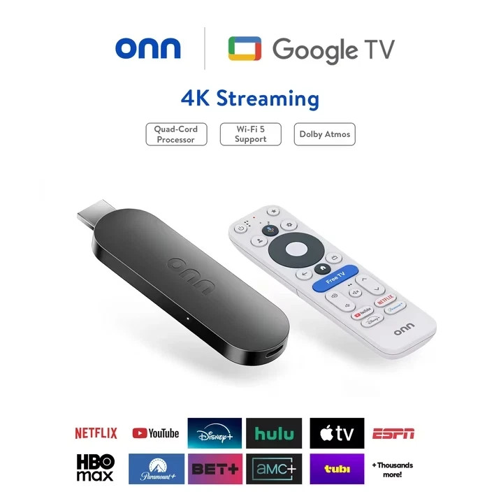 Onn 4K Streaming Device 2nd Gen 2026 Model 8GB 2GB RAM Google TV Remote
