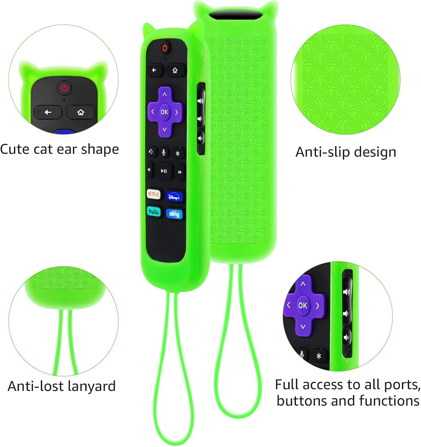 2 Pack Cover for Roku Remote, Case for Hisense/TCL Roku TV Steaming