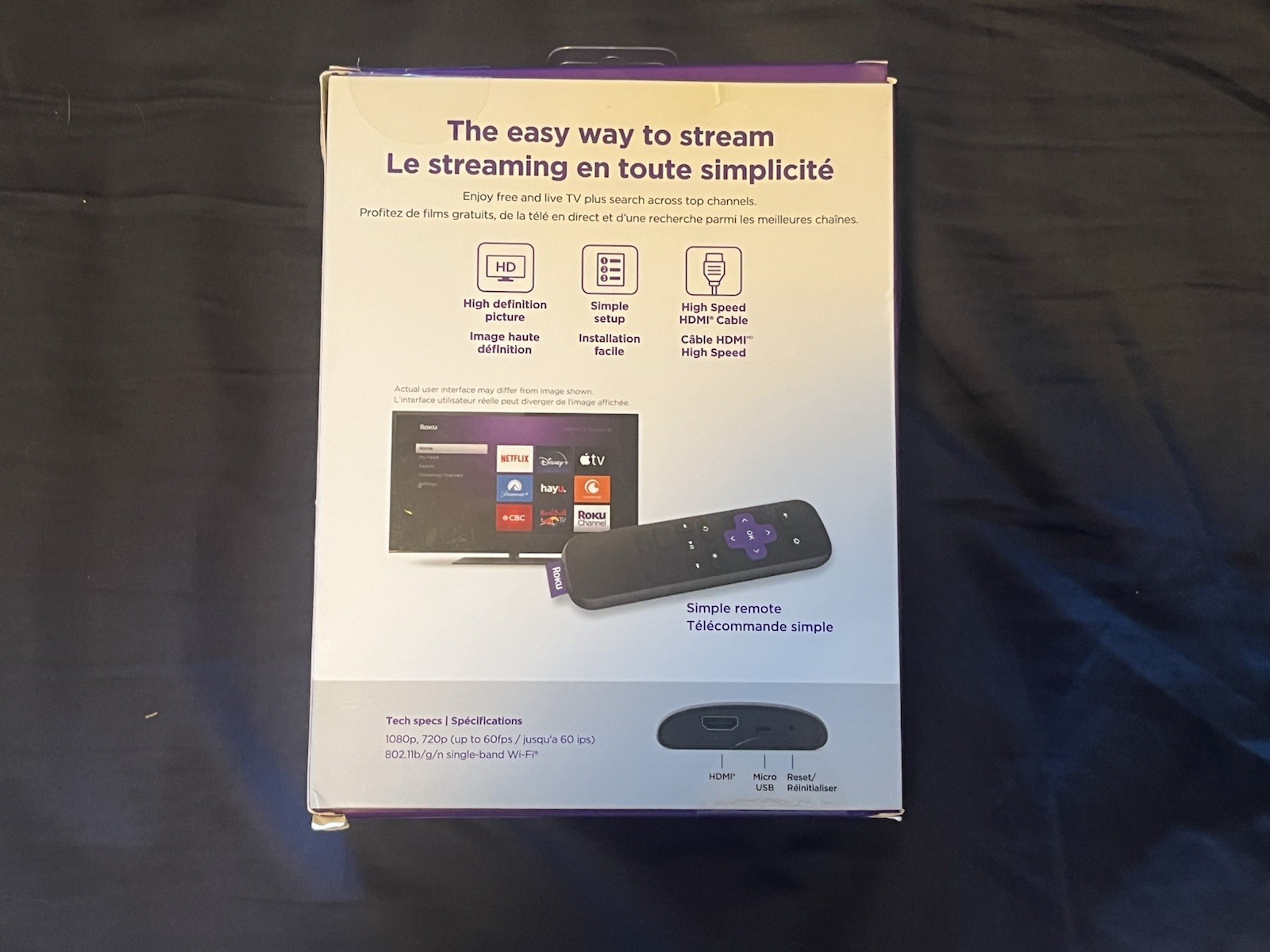 Roku 3930CA Express HD Streaming Media Player with Simple Remote & Original Box