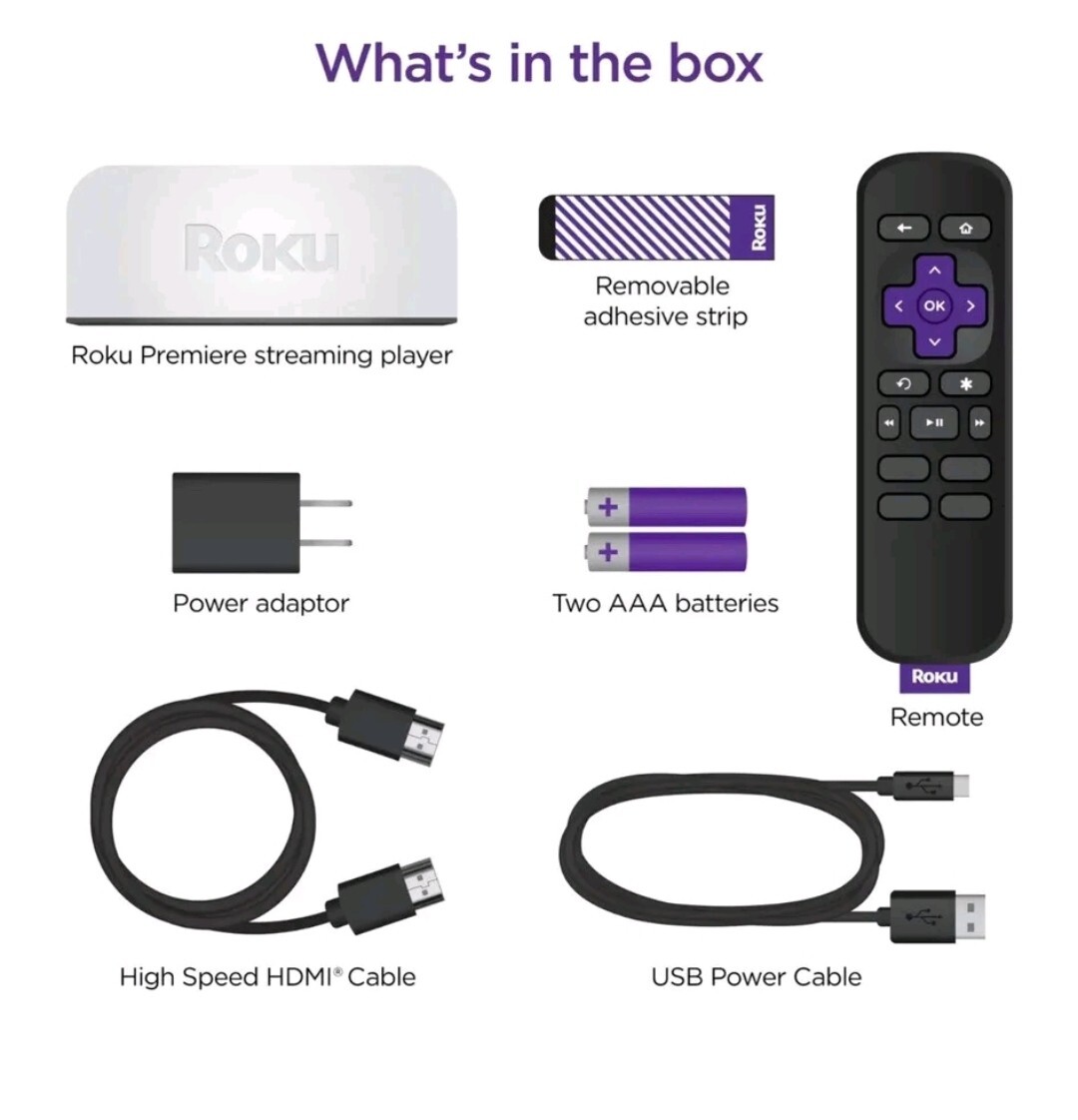 Newest Roku Premiere 3920RW HD/4K/HDR Streaming Media Player,Latest Version!