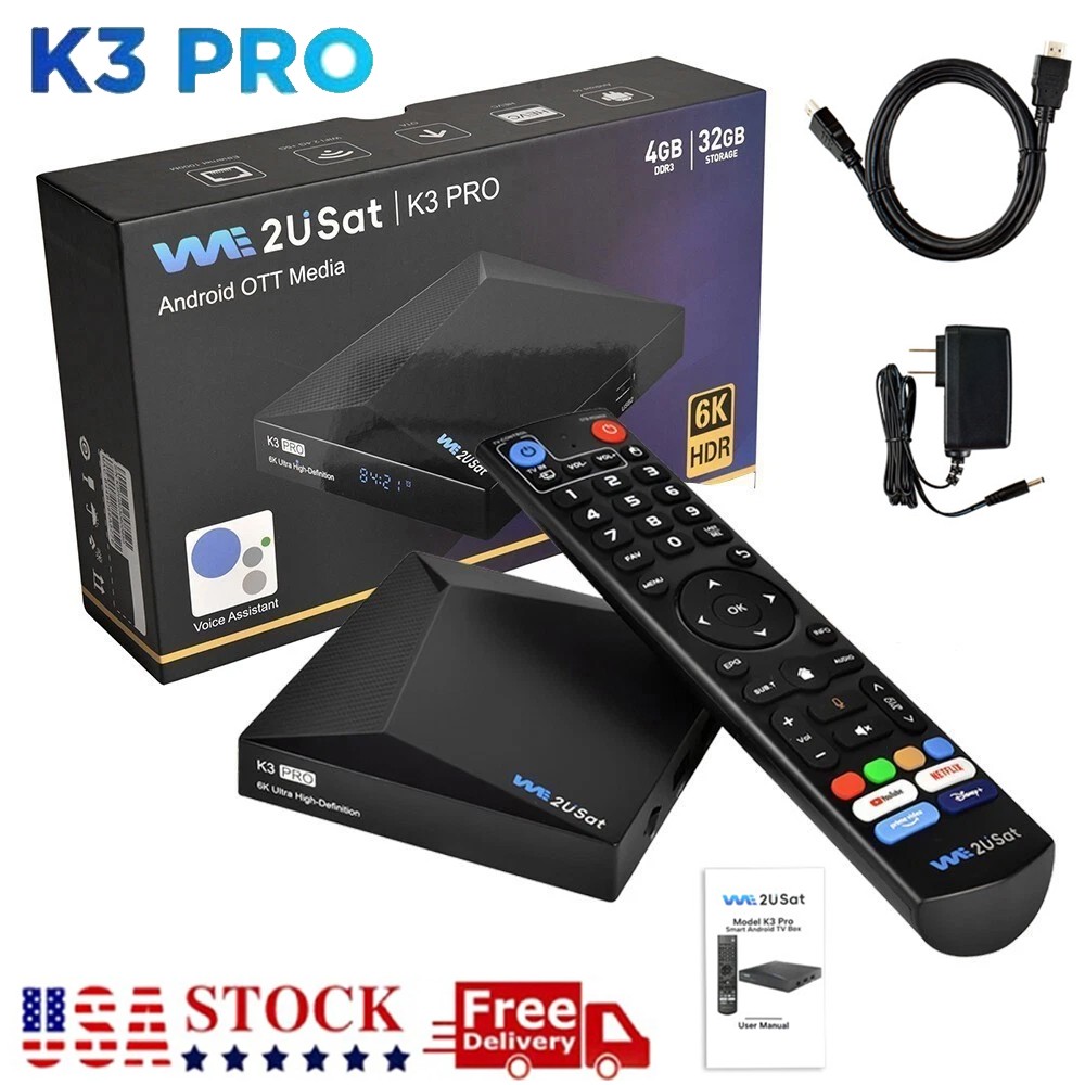 2026 NEWEST We2USat K3 PRO Android Smart TV Box Super Box V SEE 6K WiFi-6