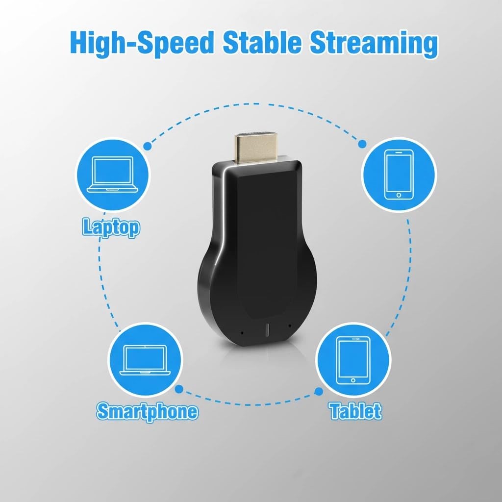 HDMI Wireless Display Dongle Adapter WiFi 4K&1080P Portable Transmitter, Str…