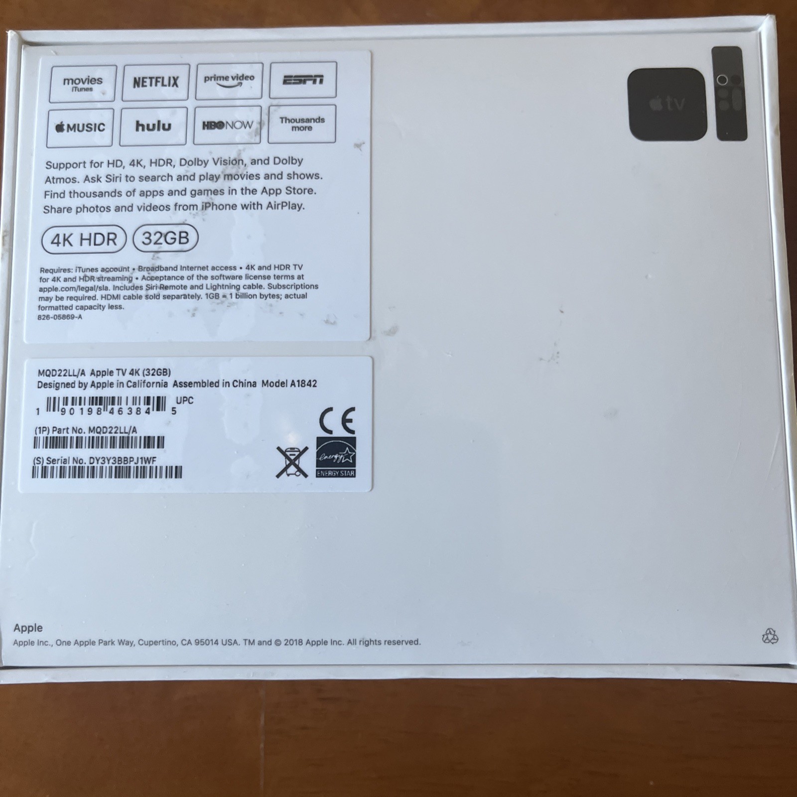 Apple TV 32GB 4K HD Media Streamer – Black (MQD22LL/A)