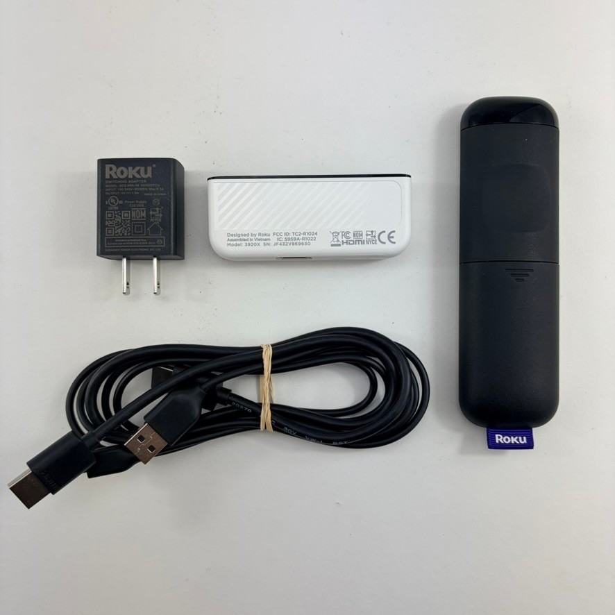 Roku Premiere 4K HDR Streaming Media Player 3920X with Remote and Cables White