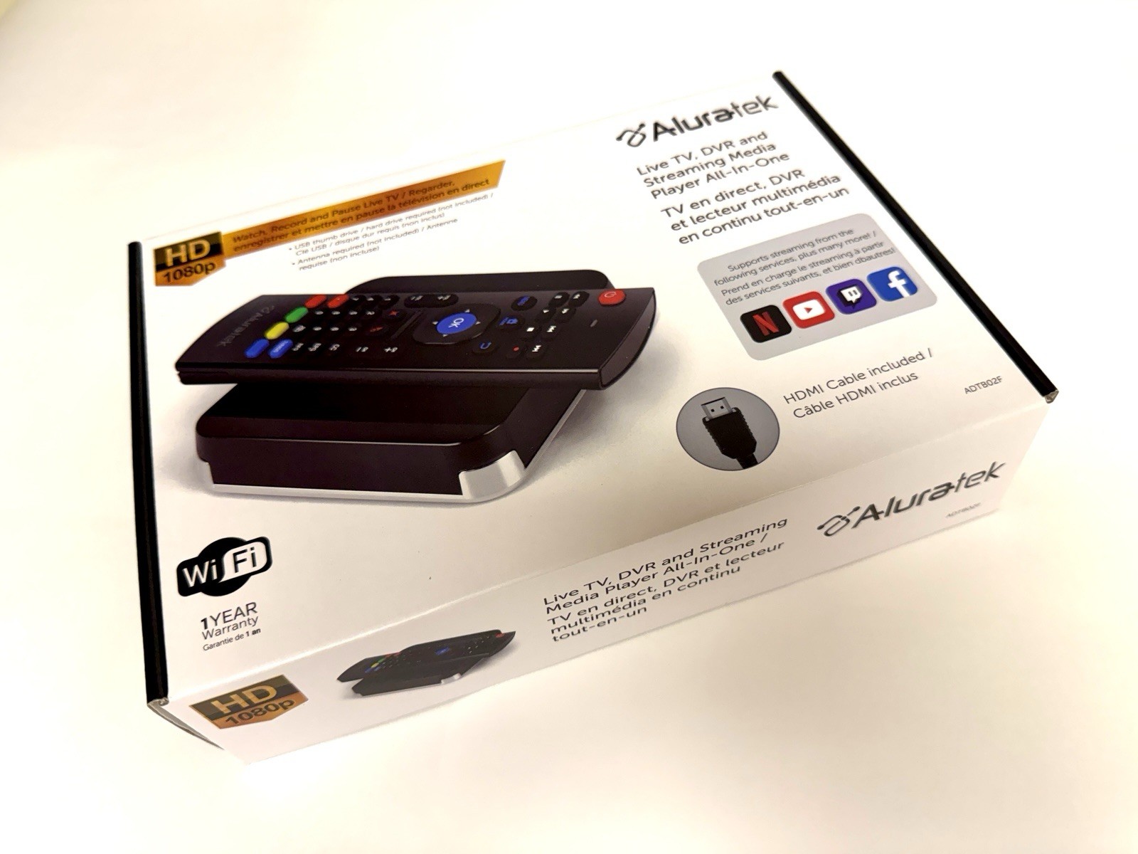 Aluratek TV DVR/Streaming Media Player with USB MICRO FLASH DRIVE ADTB02F