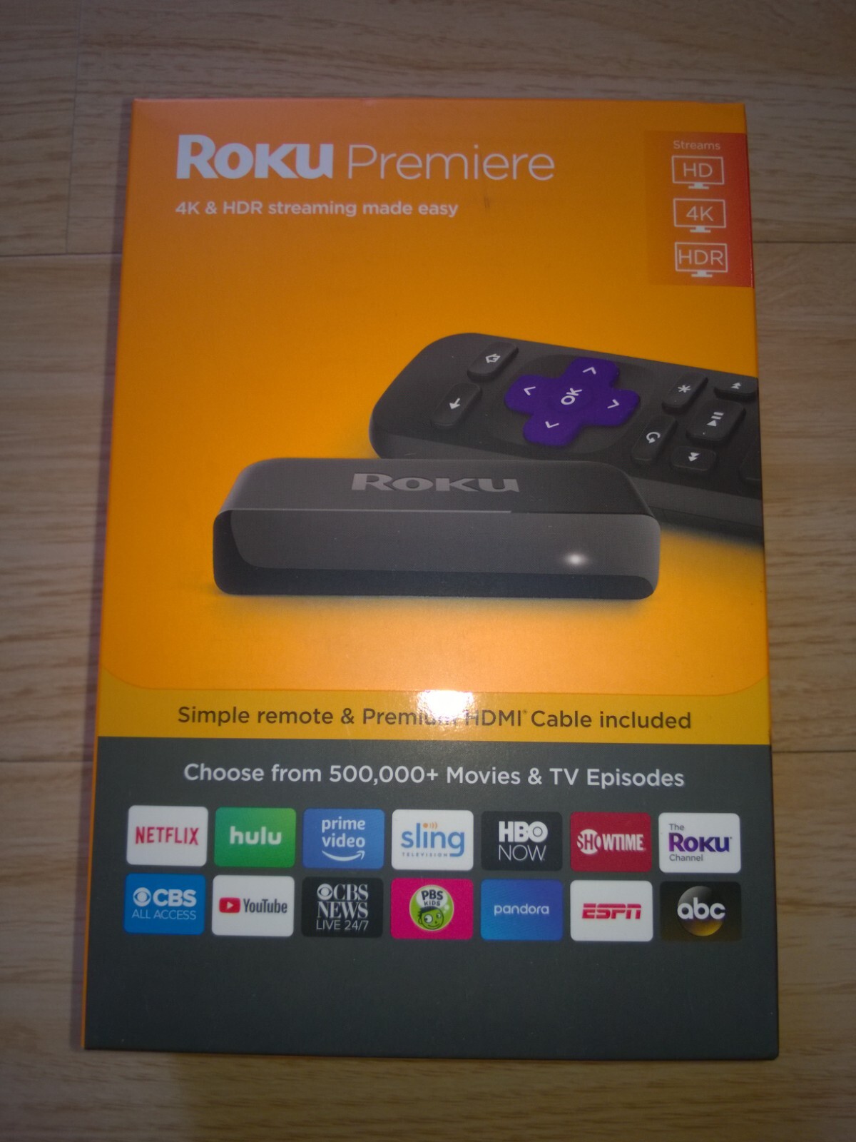 Roku Premiere | HD/4K/HDR Streaming Media Player With Cable- 3920R
