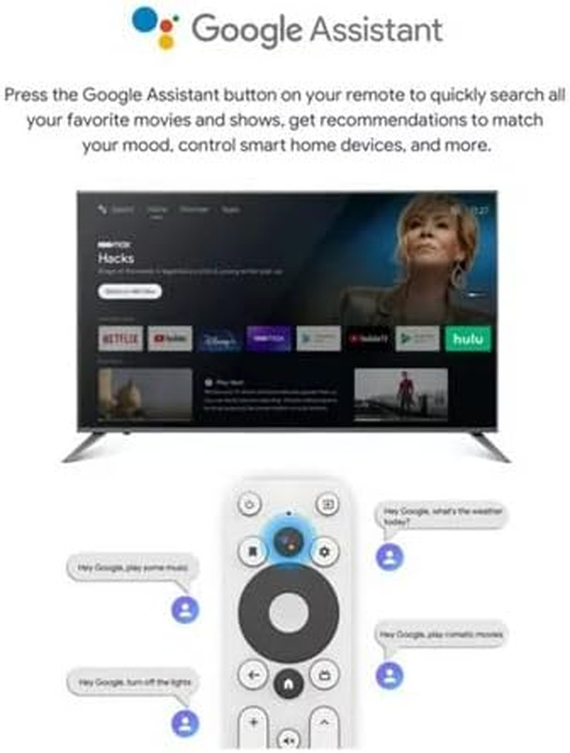ONN Android TV 4K UHD Streaming Device with Voice Remote Control Google Assistan