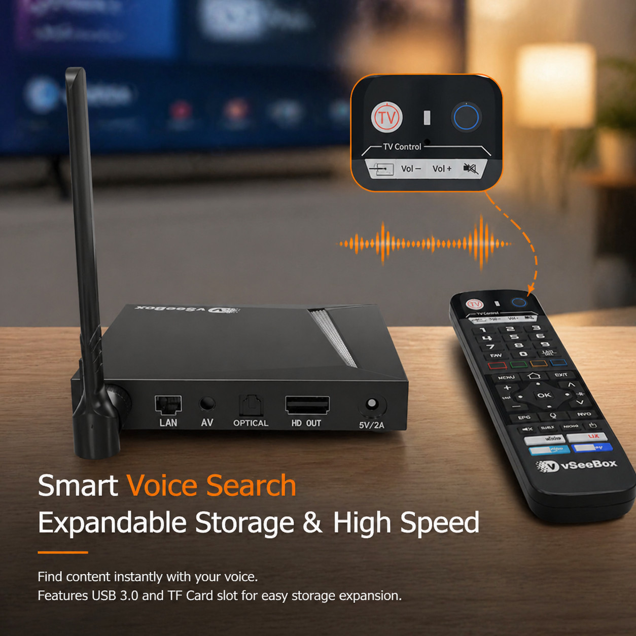 vSeeBox V6 Pro Smart TV Box Voice Remote Authorized Distributor Free Shipping