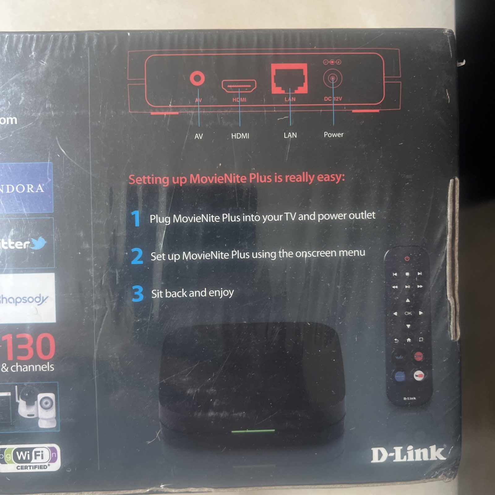 D-Link MovieNite Plus Streaming Media Player DSM -312 With Remote Sealed