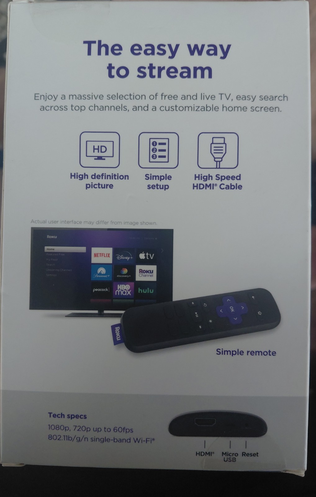 Roku LE HD Streaming Media Player w/ HDMI Cable & Remote