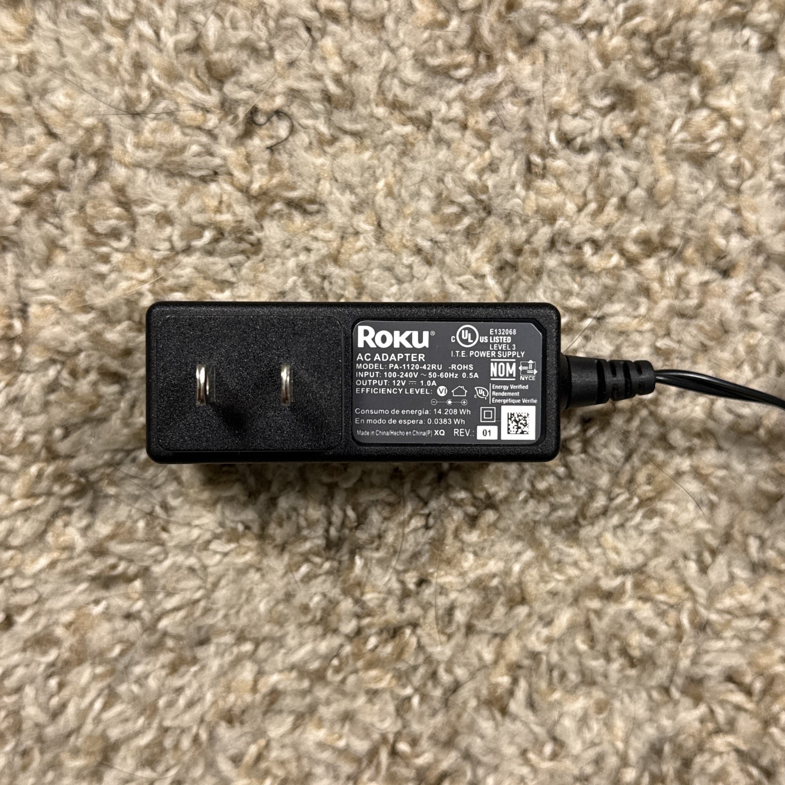 Roku Power Adapter PA-1120-42RU Wired OEM 12V / 1.0A AC/DC