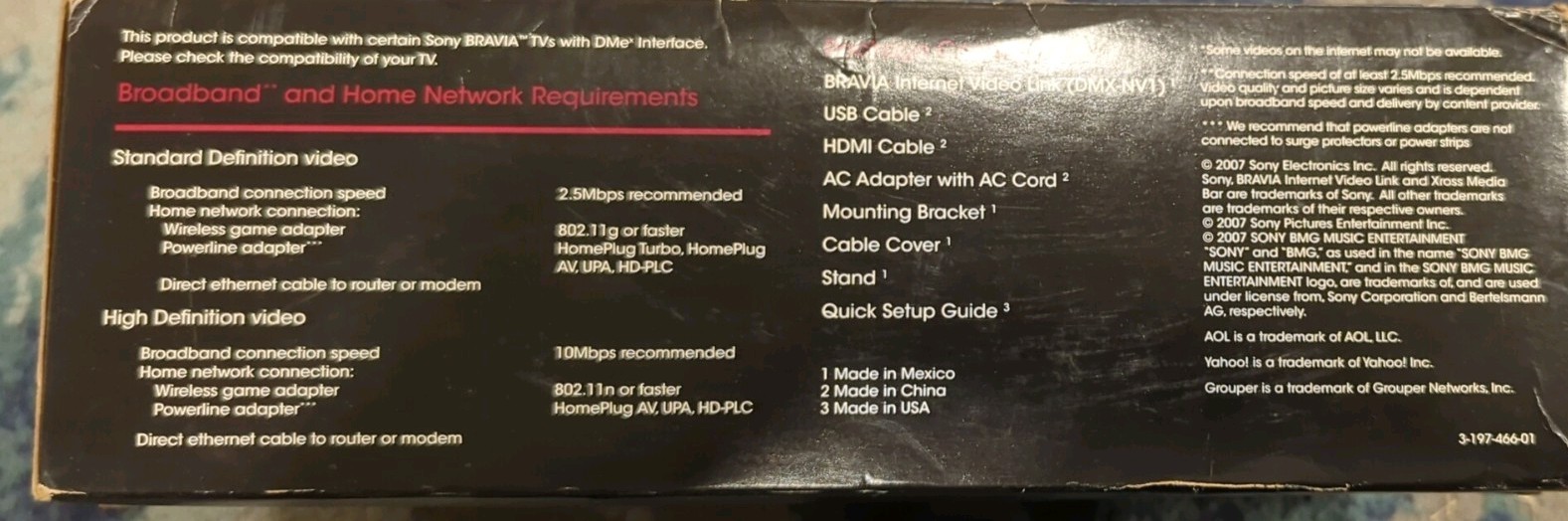 Sony Bravia Internet Video Link DMX-NV1 Network Video Receiver