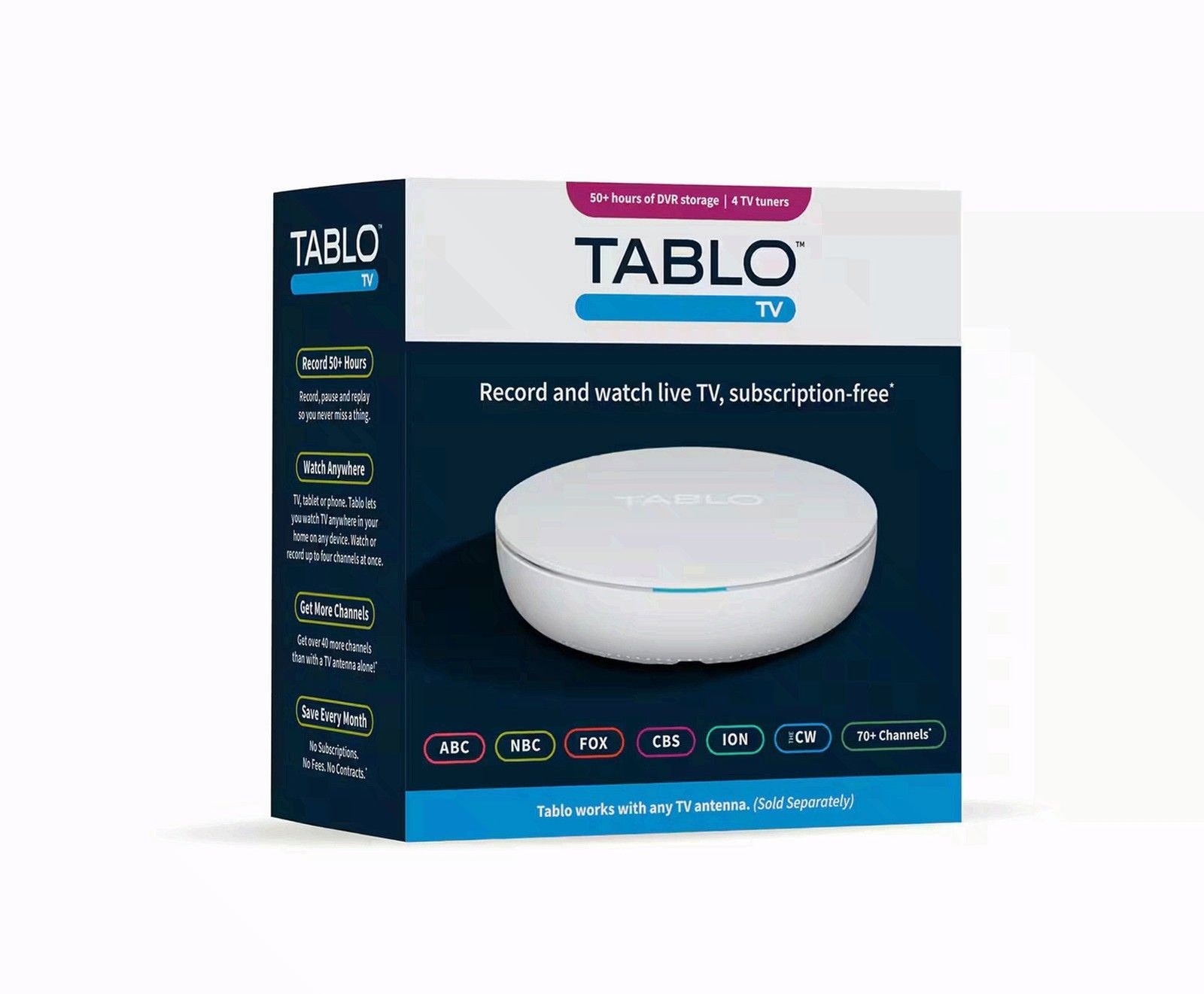 Tablo – 4th Gen, 4-Tuner, 128GB Over-The-Air DVR & Streaming Player – White