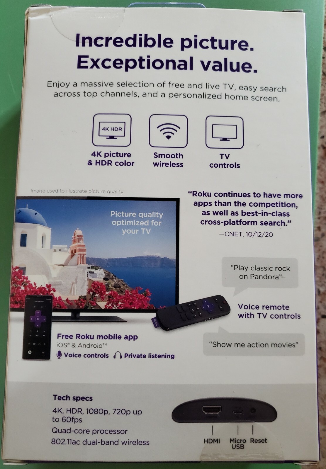 Roku Express 4K+ Streaming Media Player HD 4K HDR – Model 3941R New Sealed Box