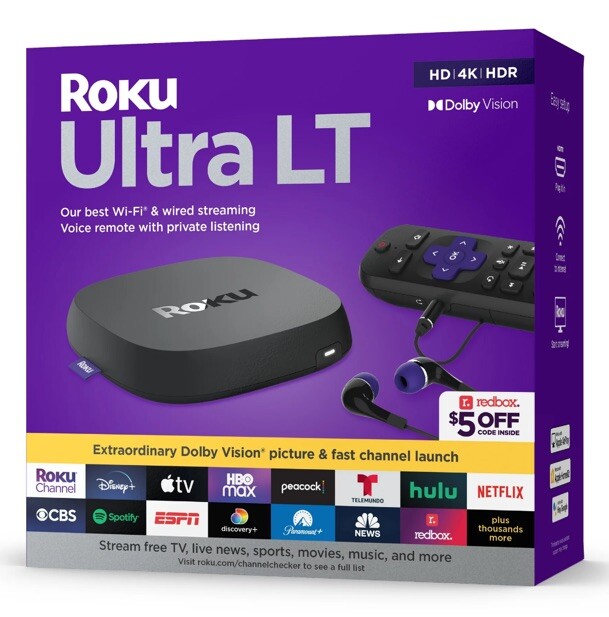 New/Sealed – Roku Ultra LT Streaming Device 4K/HDR/Dolby Vision & Voice Remote
