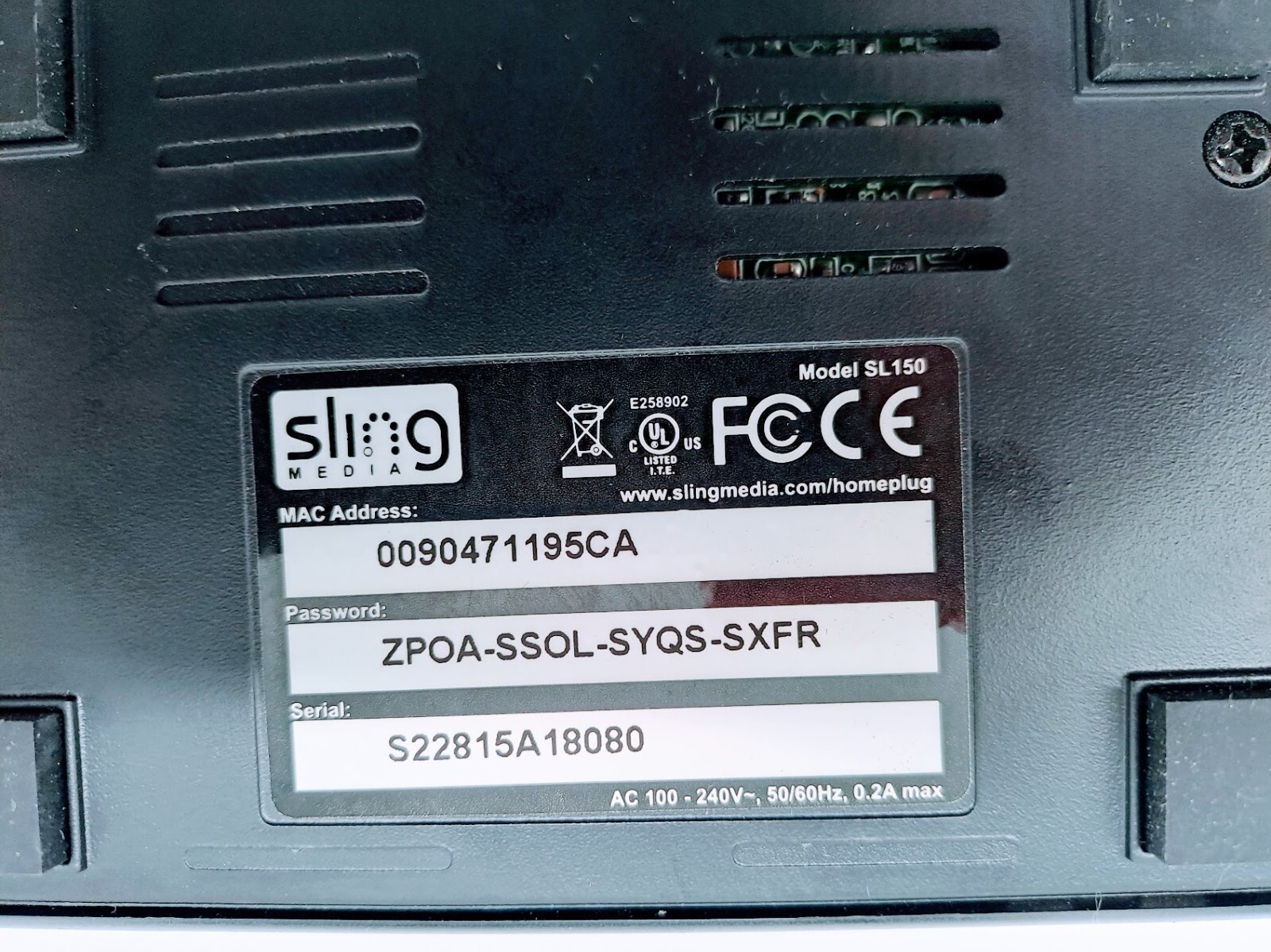 Lot of 2 Sling Media Box Model SL150 W/ Power cord