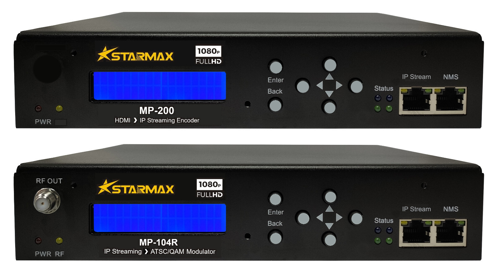 StarMax IP Streaming Encoder MP-200 and ATSC/QAM Modulator MP-104R Bundle
