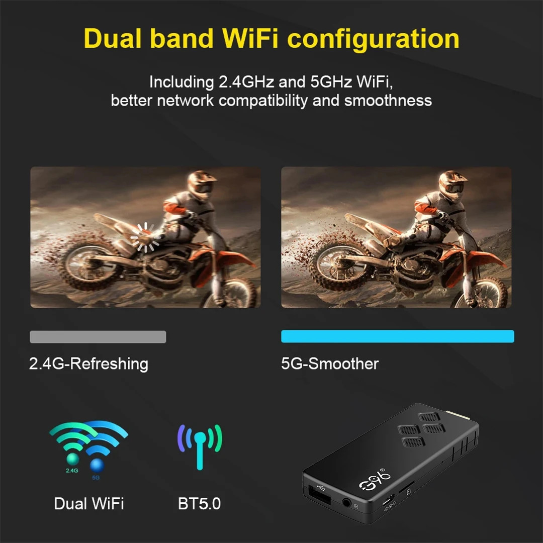 Q2 Allwinner H313 Quad-Core Android TV Stick HDR10 4K BT5.0 2GB16G 2.4G/5G Dual