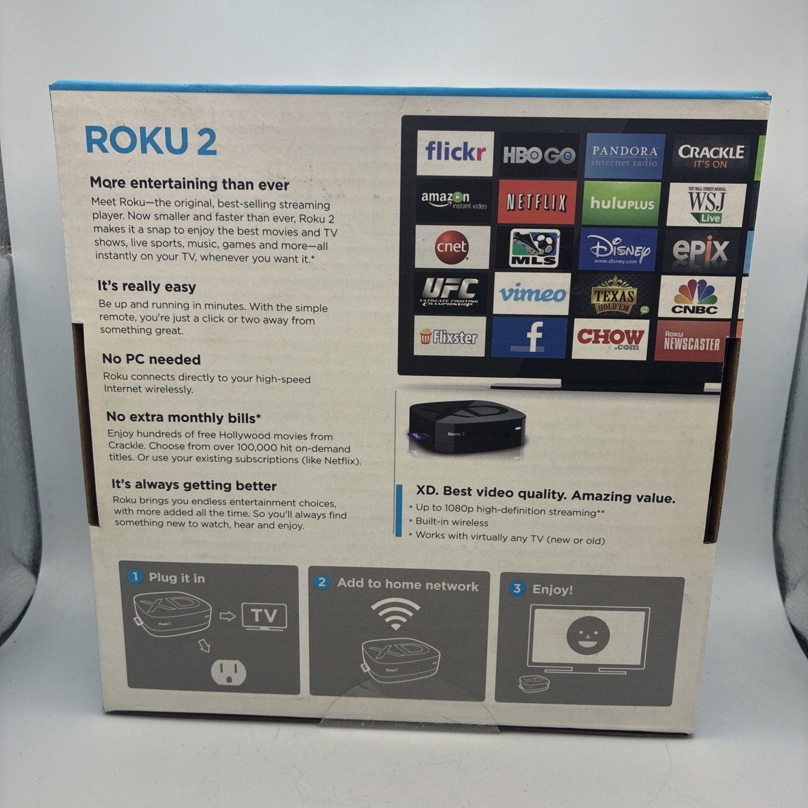 Roku 2 XD (2nd Generatiion) Streaming Player 1080p Wireless Media Box