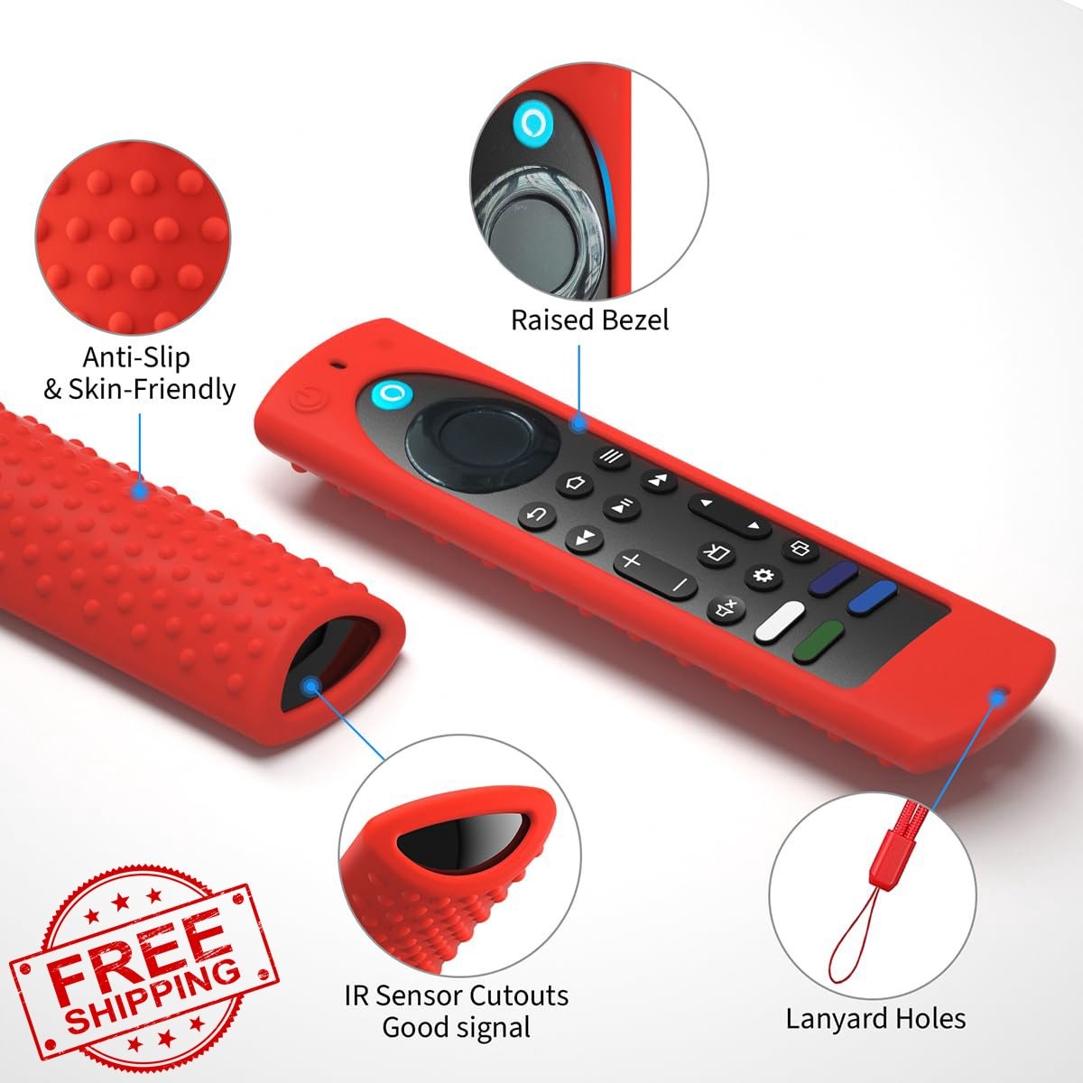 DUOLAXMENG Fire TV Stick 4K Max 2nd Gen Case Red+Mint