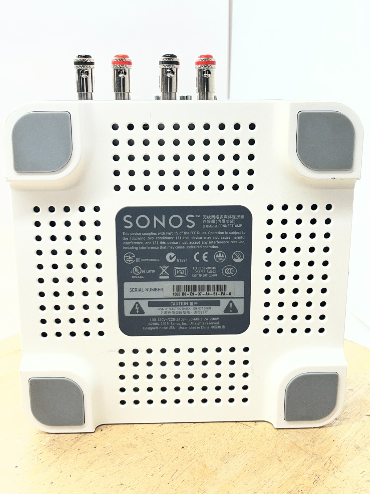 SONOS CONNECT:AMP GEN 2 DIGITAL MEDIA STREAMER-WHITE/GRAY *For Parts/Repair