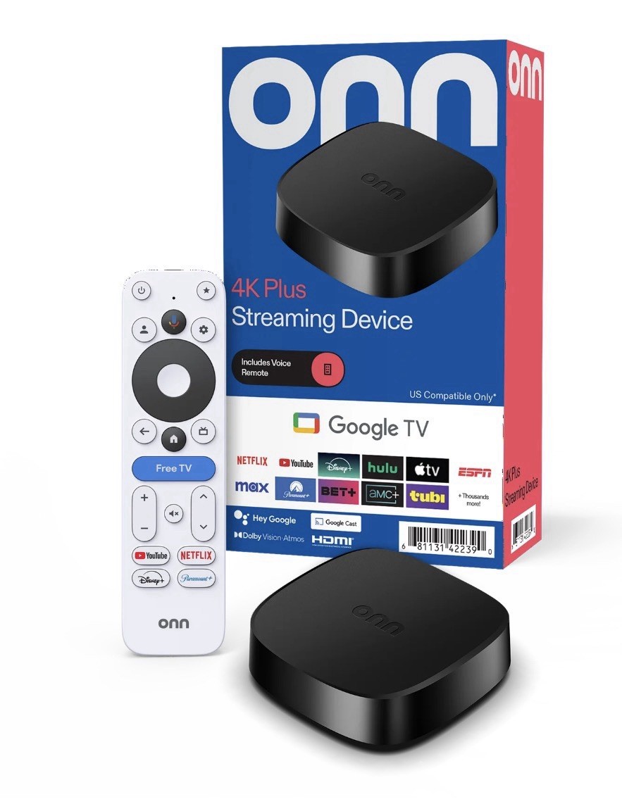 ONN 4K PLUS STREAMING BOX – GOOGLE TV – ULTRA FAST – 16GB Storage – 2 GB Ram