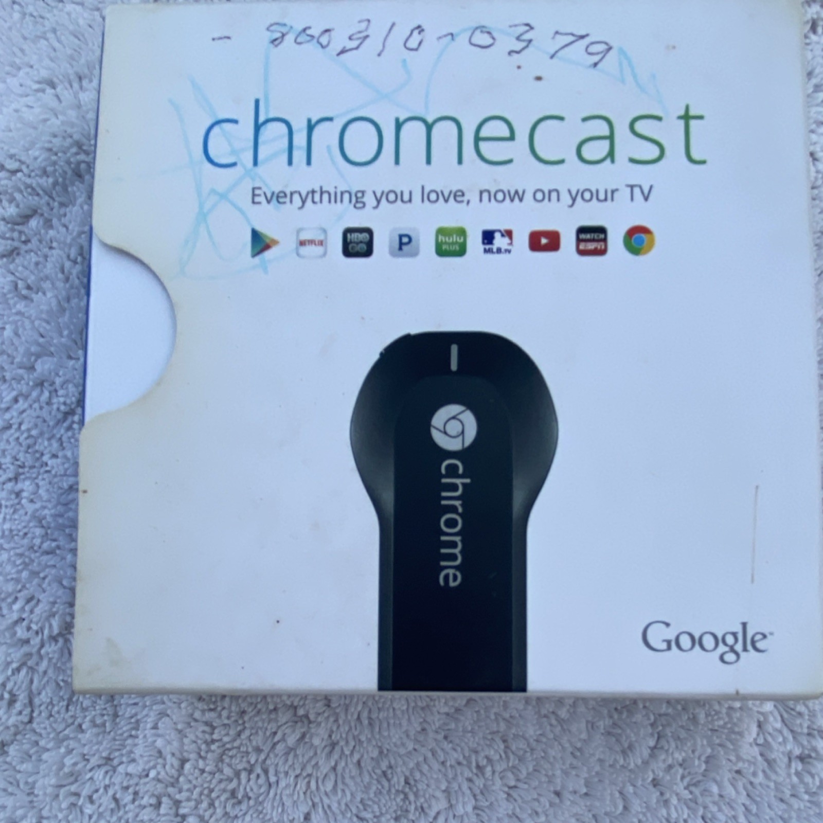 Google Chromecast (1st Gen) Streaming Media Player Black Wi-Fi HDMI USB 1080p