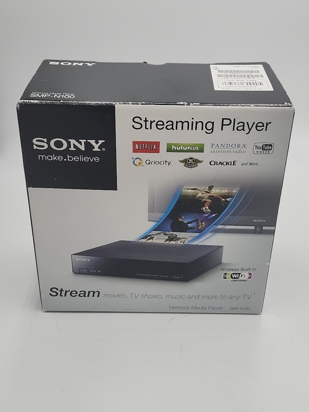 Sony SMP-N100 Network Media Player Wi-Fi With Remote and cables OPEN BOX