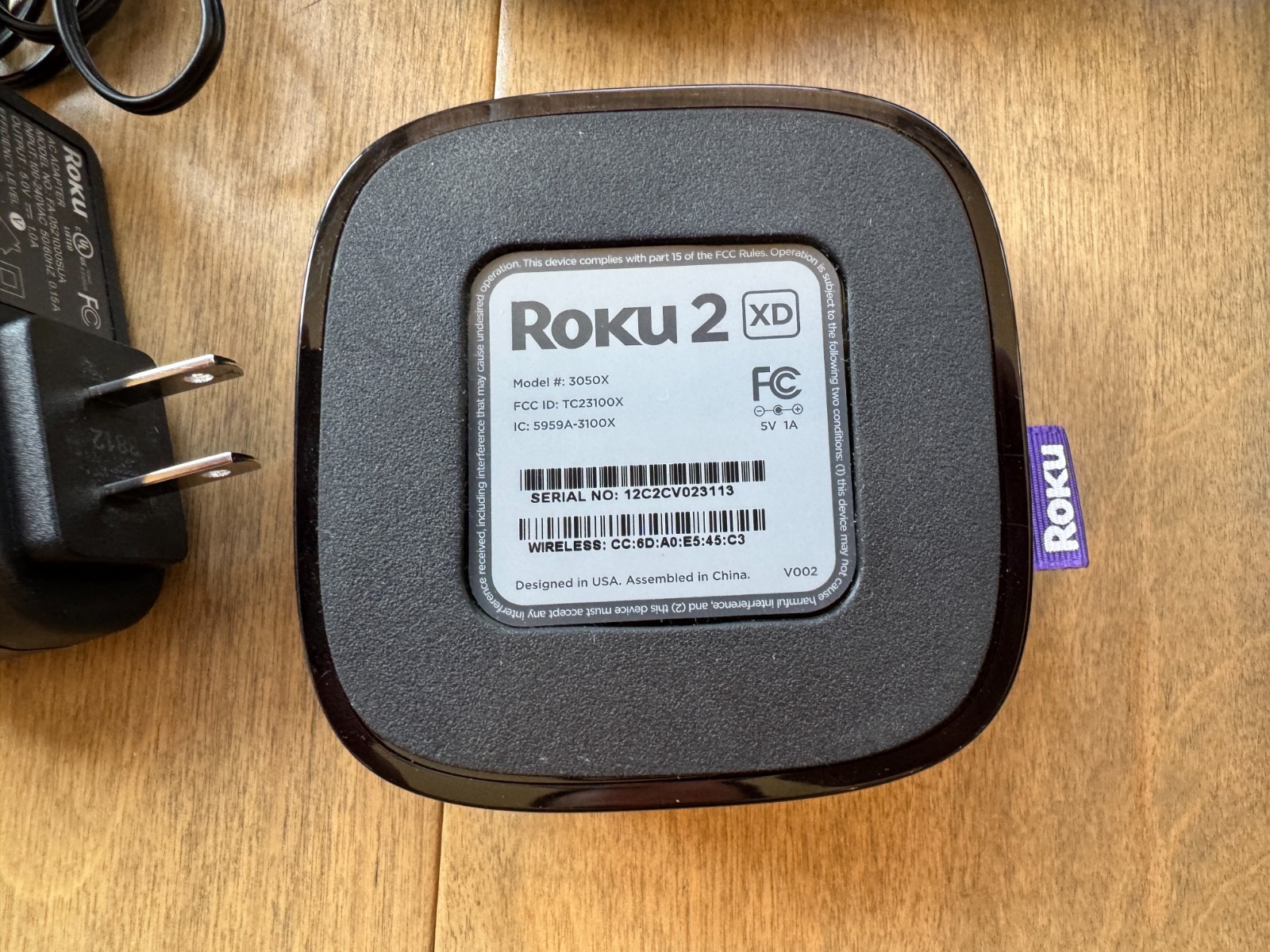Roku 2 XD 3050X Media Streamer w/ Remote, Power Supply, HDMI Cable TESTED WORKS