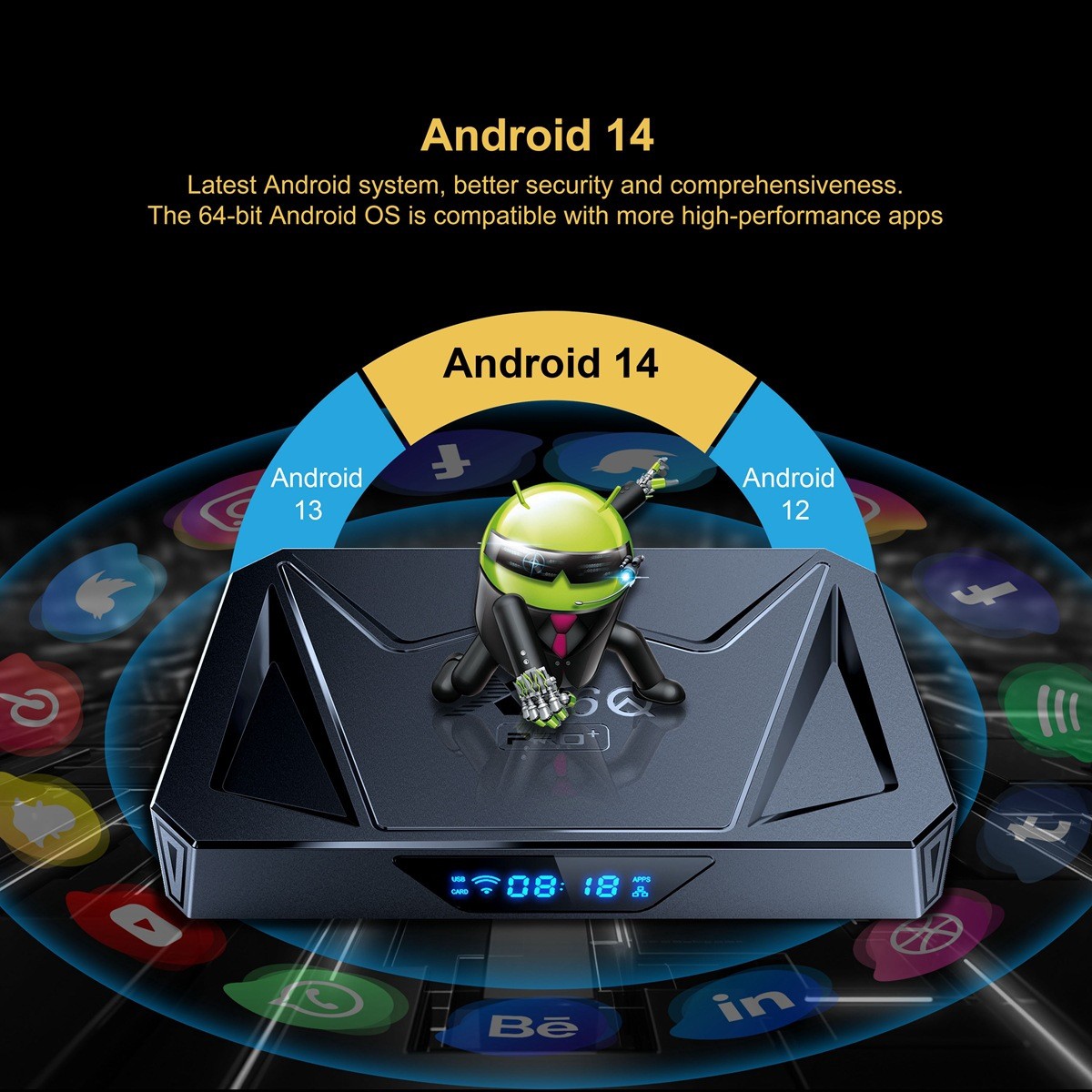 X96Q PRO Plus Android 14.0 TV Box 2GB 16GB Allwinner H728 Dual Wifi Set Top Box