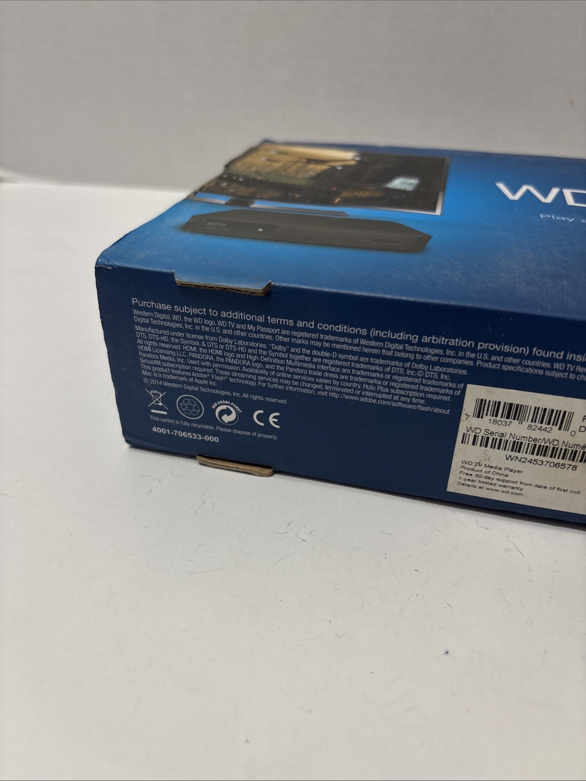 WD MN0000BK-00 TV MEDIA PLAYER C3H WDBY Brand New Sealed Box Wear