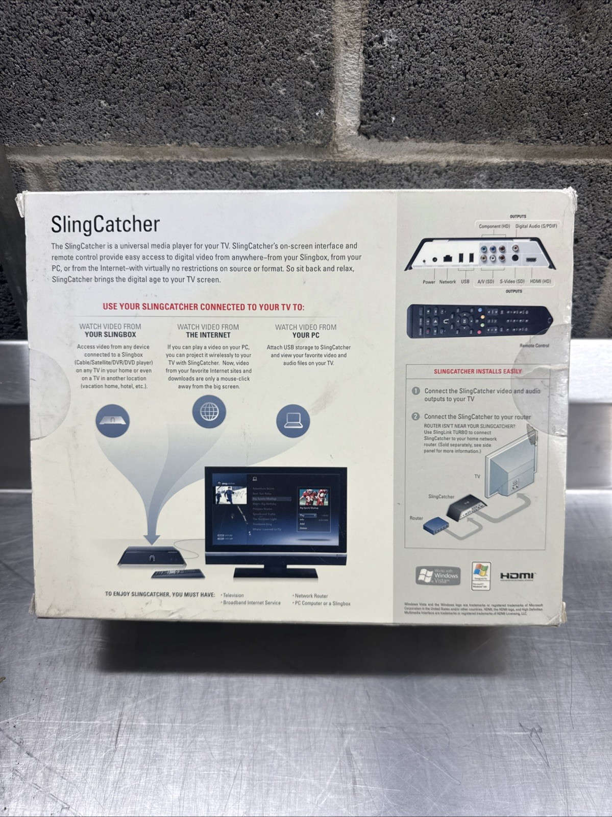 Sling Box Media Sling Catcher Digital HD Media Streamer Model SC100-100