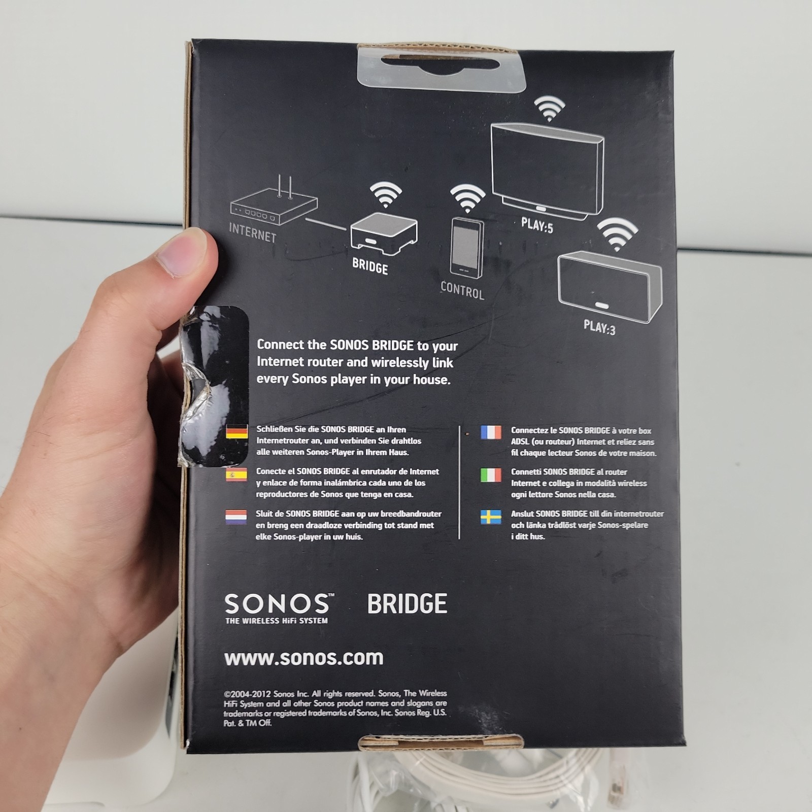 Sonos Bridge for Wireless HiFi System. White. No Adapter/Speakers. VERY GOOD