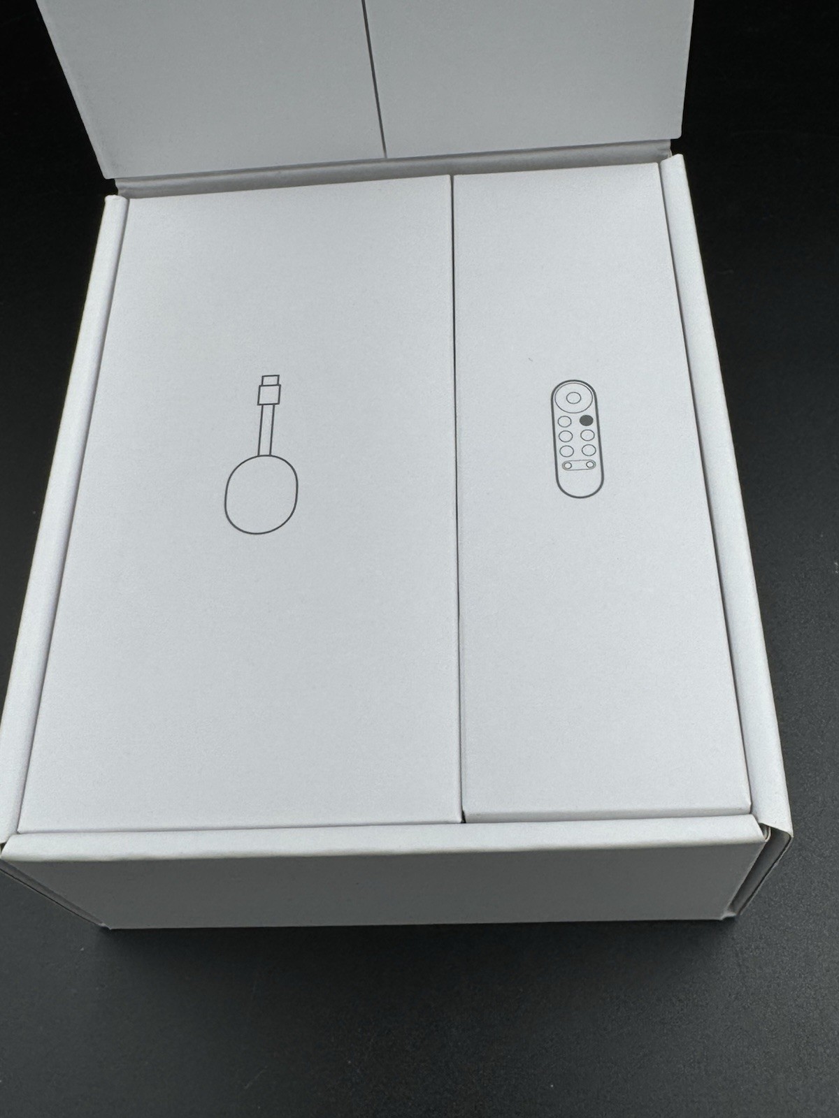 Google Chromecast with Google TV 4K Snow Open Box Never Used Dongle Remote
