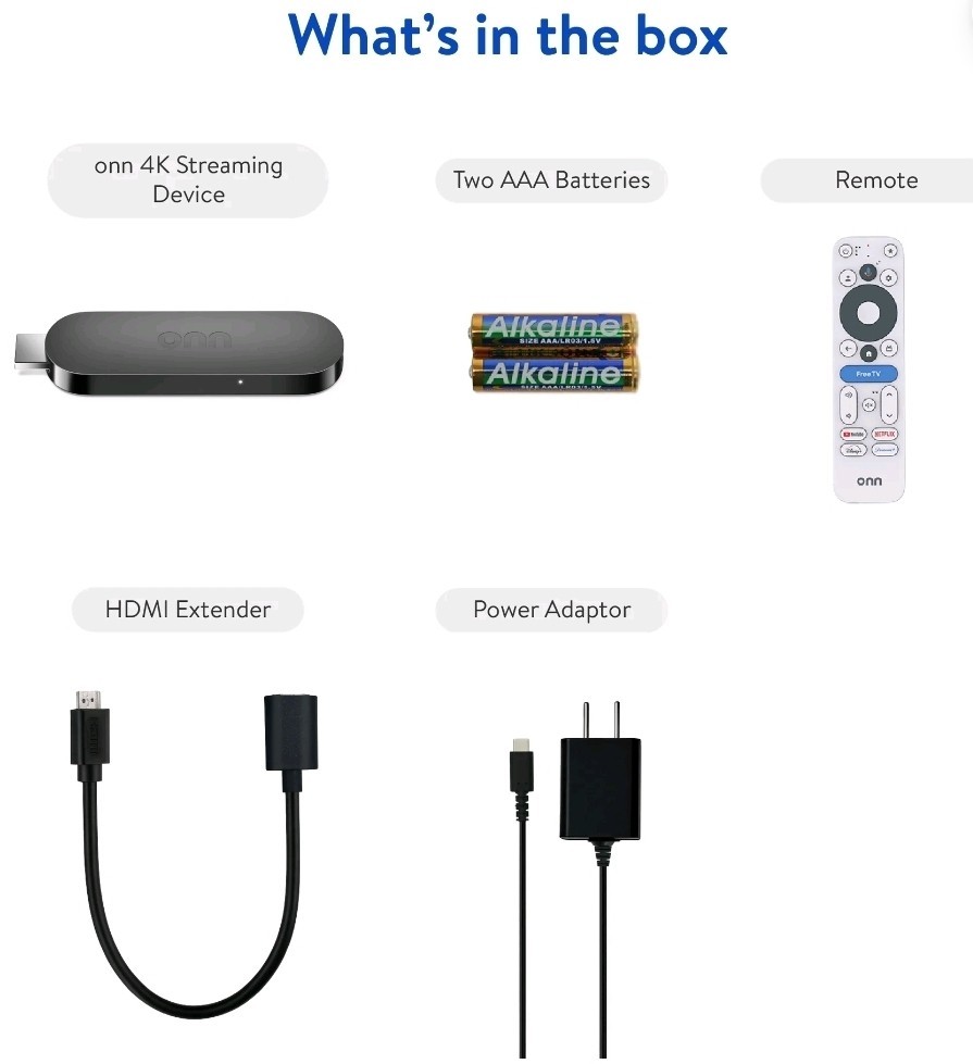 2026 NEW MODEL Onn 4K Stick Streaming Device Google TV UHD 8GB 2GB RAM ANDROID