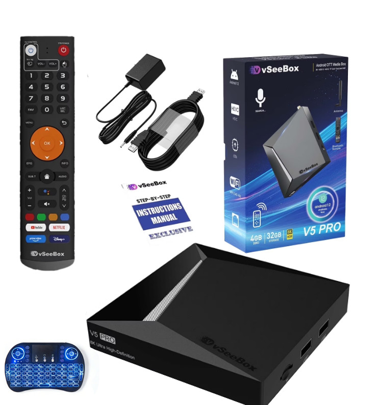 2026 VSee BOX V5 PRO Dual-Band WiFi 4K Smart TV Box | US Stock