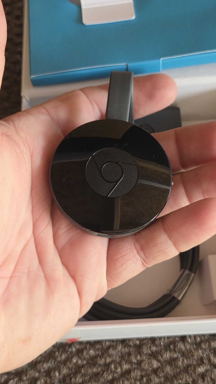 Google Chromecast Media Streaming Device – Black (Model NC2-6A5) – Open Box Mint