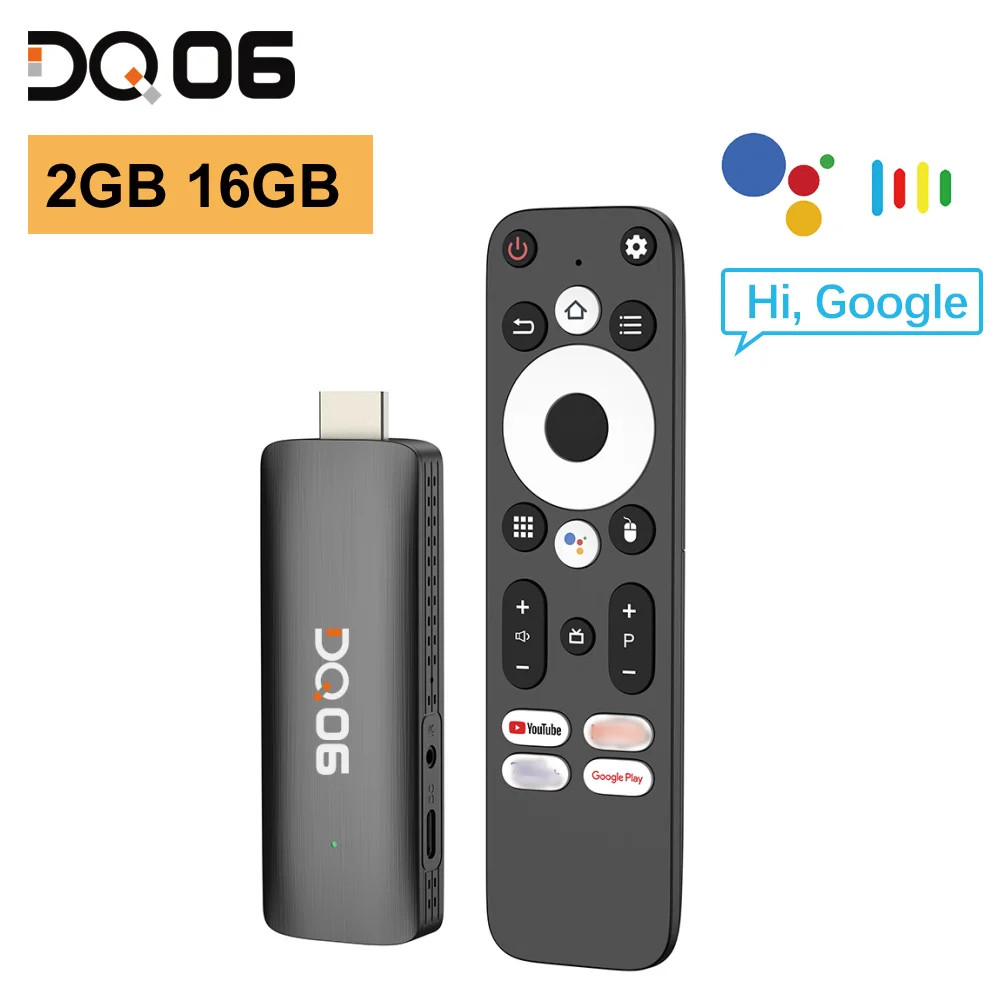 VONTAR DQ06 ATV Android 12 TV Stick 4K@60fps WiFi6 BT5.0 Voice Remote 2GB/16GB