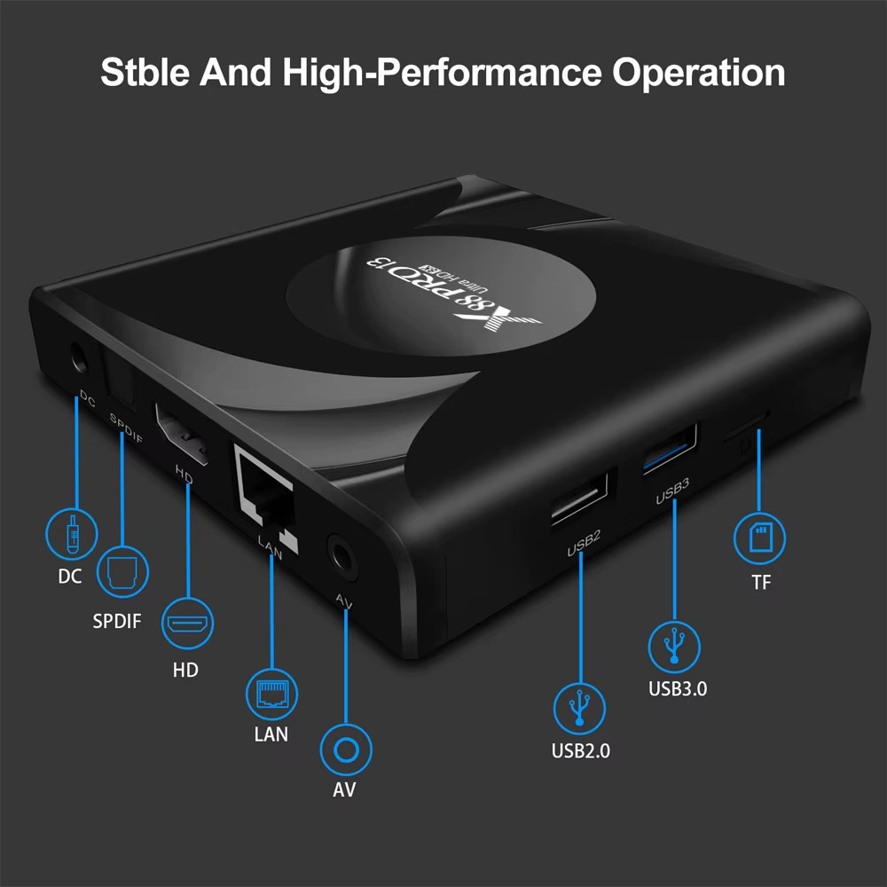 X88 PRO 13 TV Box Android 13 RK3528 4GB 64GB 8K HD Smart TVBox WIFI6 BT5 OTA Upg