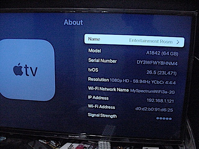Apple TV 4K 64GB A1842 MQD22LL/A Streaming Media Player with Alum Remote
