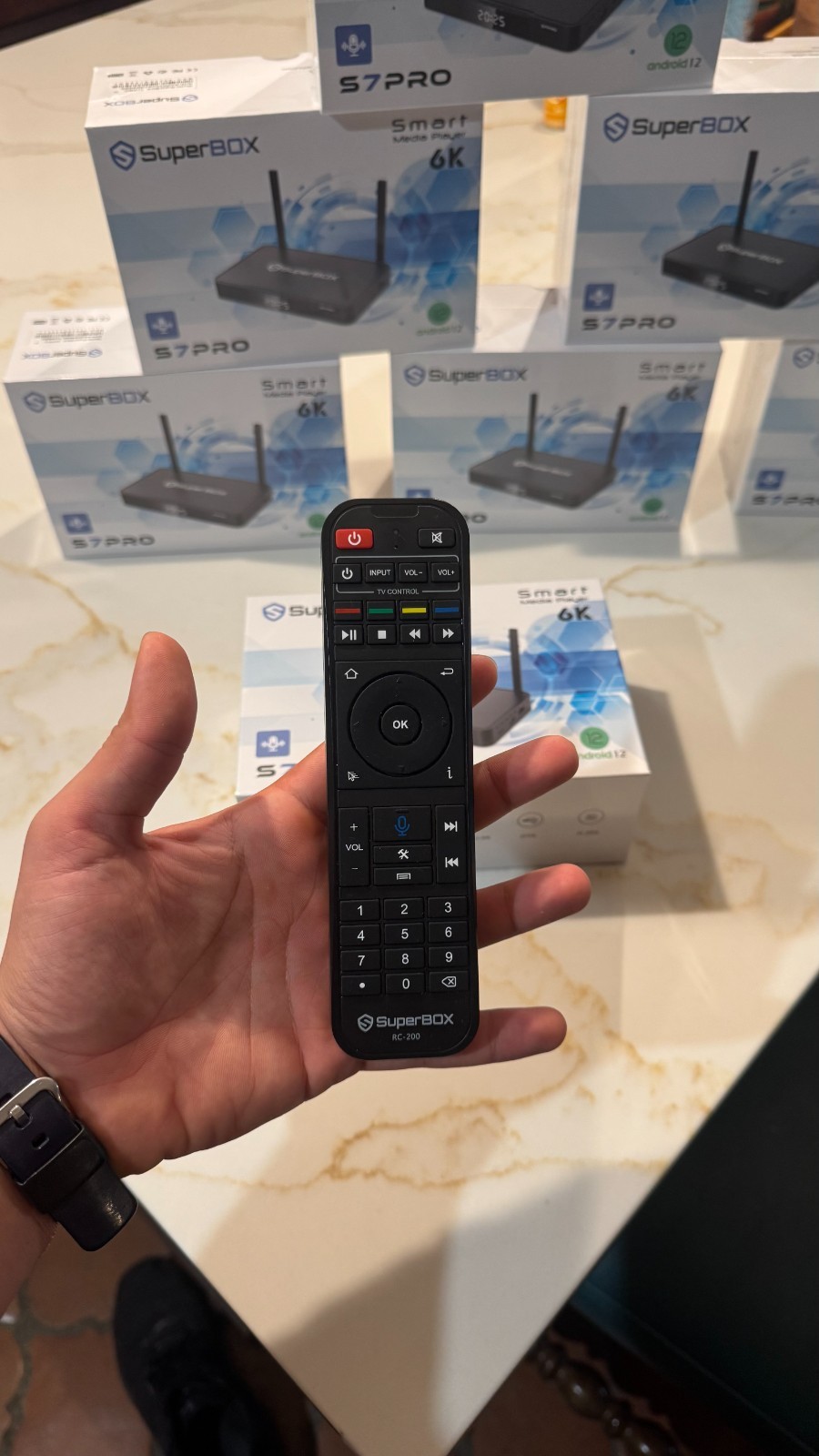 Superbox s7 pro FREE TV, Bluetooth, PPV, Voice Control, Ready to Use!