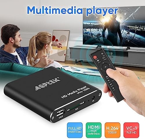HDMI Media Player, Black Mini 1080p Full-HD Ultra HDMI Digital Media Player f…