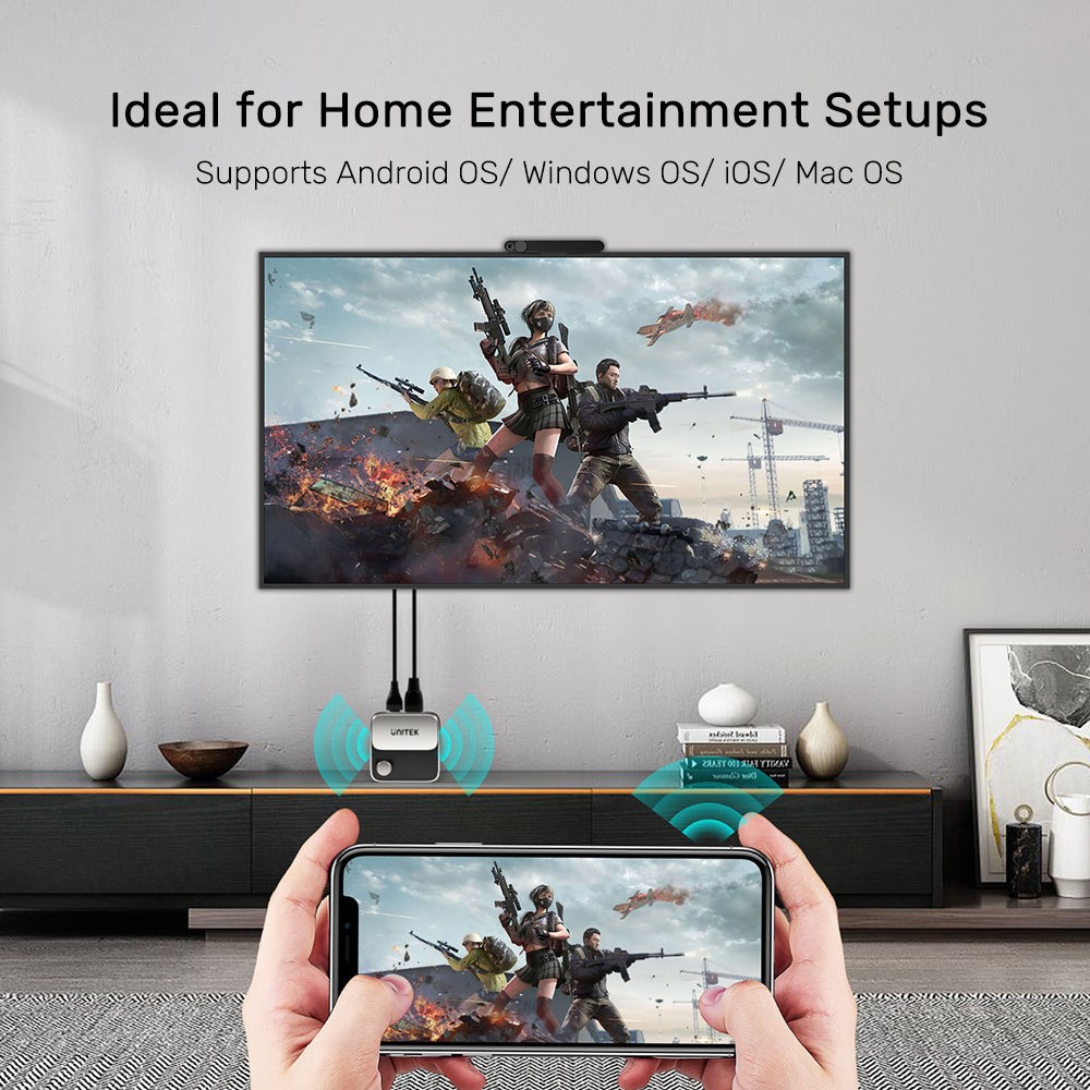 Unitek Hdmi Wireless Display Dongle Adapter – 5G Screen Mirroring Receiver TV