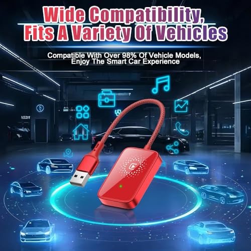 Wirelesss Adapter, 10 Meters Range Plug and Play 5.0GHz Fast Transmission Red