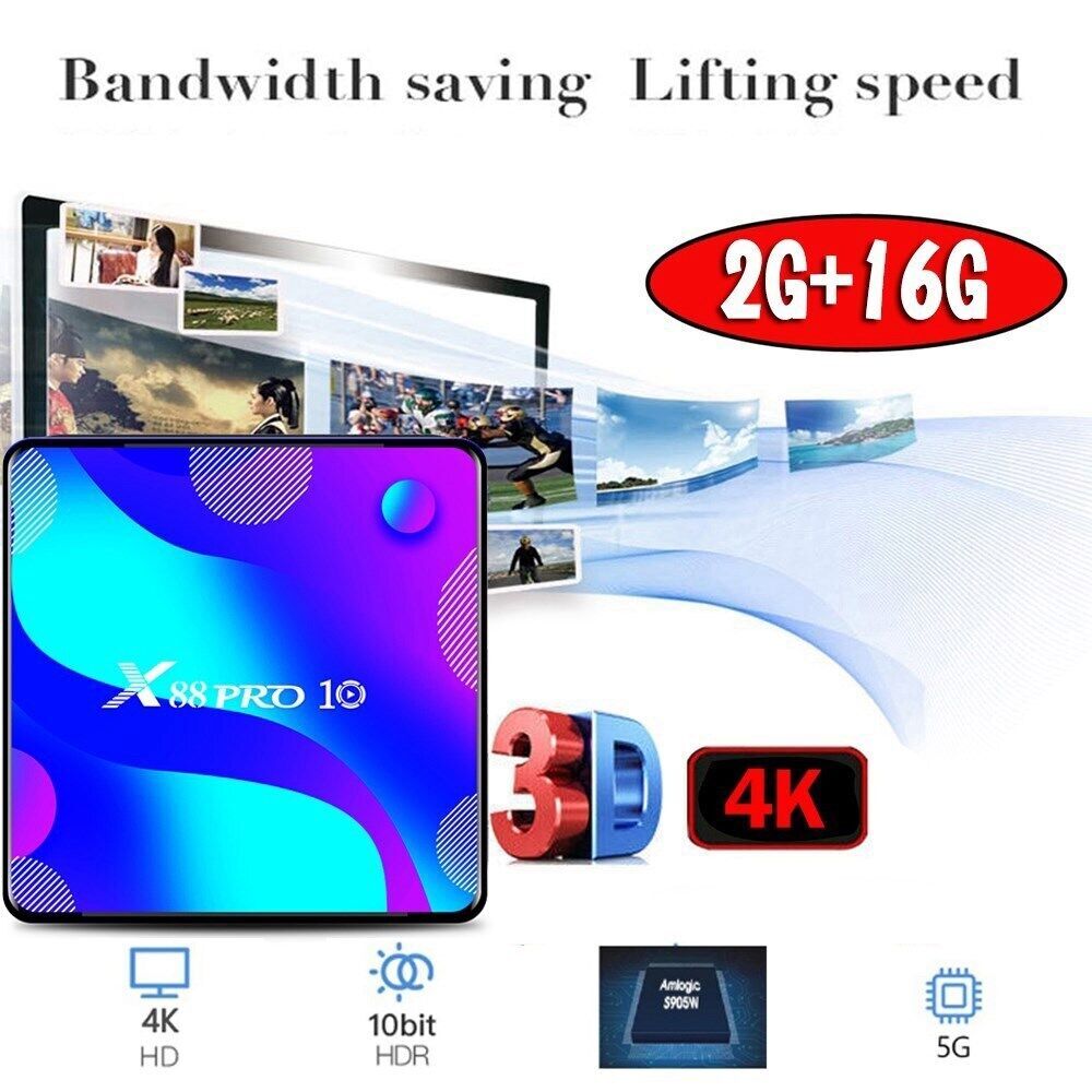 X88 Pro 10 Android Tv Box 11.0 Smart Tv Box Rk3318 2Gb 16Gb Support Wifi T7